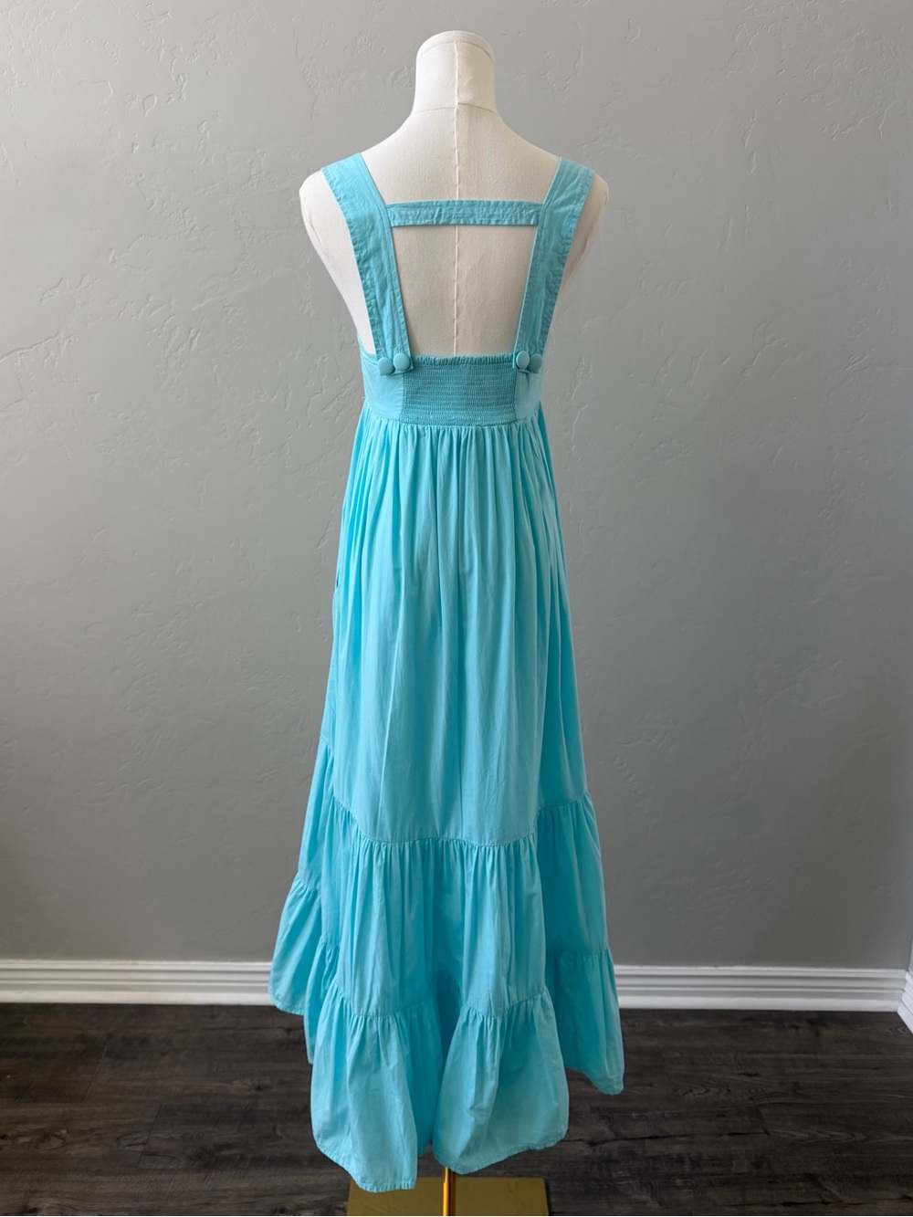 Anthropologie XXS Aqua Open Back Tiered Midi Dress Smocked Pockets - Picture 4 of 15